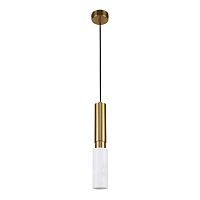 Светильник подвесной Decus 2761-1P Favourite белый латунь 1 лампа, основание латунь в стиле современный трубочки